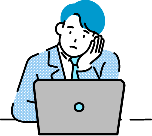 悩む企業の社員のイラスト
